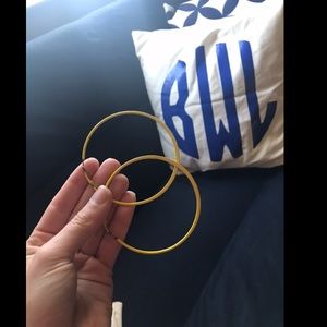 Large yellow hoop earrings